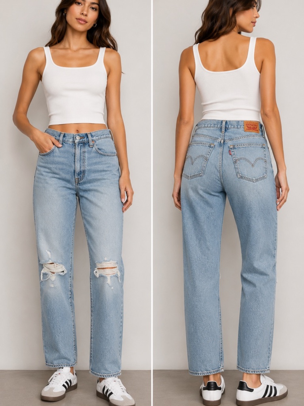 Levi's Light Blue Straight Leg High-Rise Jeans